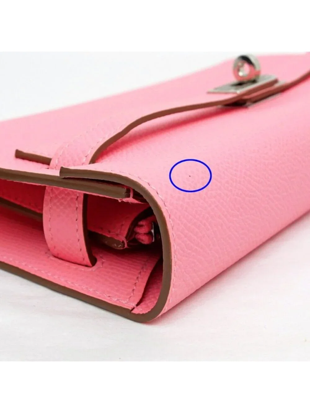 Hermes Kelly Wallet Long to Go Rose Confetti Silver Epsom Leather